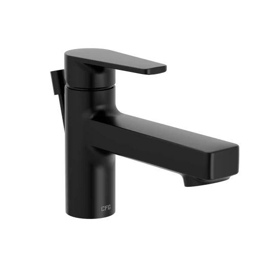 Slate Matte black one-handle low-profile bathroom faucet