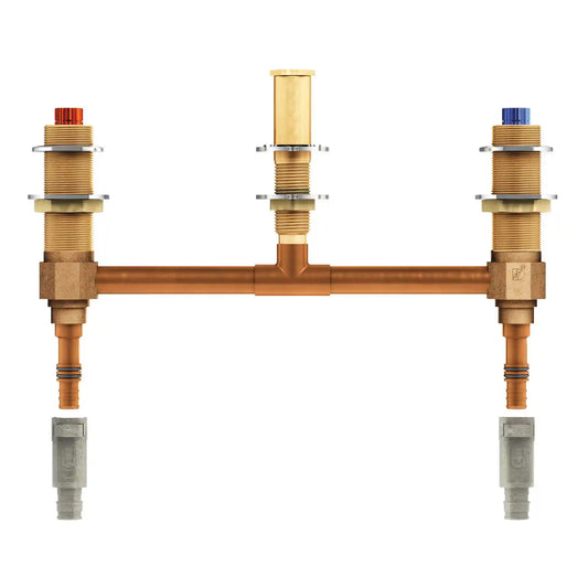 M-Pact Two Handle Roman Tub Valve 10" Centers 1/2" Pex with 1/2" Cold Expansion Pex Adapters
