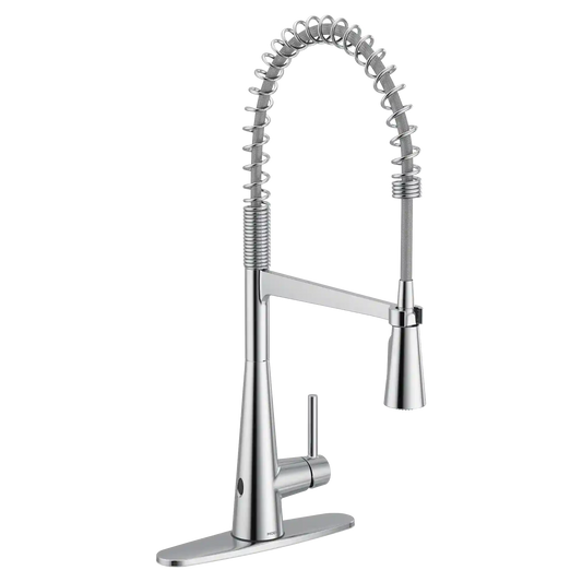 Sleek MotionSense Wave Single Sensor One-Handle Pre-Rinse Spring Pulldown Kitchen Faucet