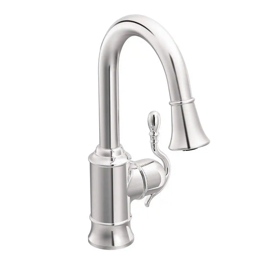 Woodmere One-Handle High Arc Pulldown Bar Faucet