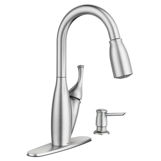 Mediterranean bronze one-handle high arc pulldown kitchen faucet