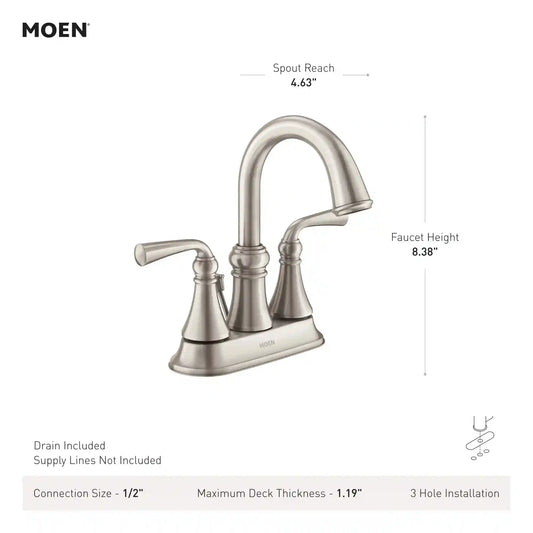 Wetherly Two-Handle High Arc Bathroom Faucet