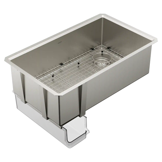 Luxe Chef™ 33” Workstation System Steel Undermount Single Bowl Sink