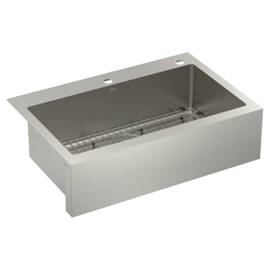 Prep 33" Steel Dual Mount Apron Front Single Bowl Sink
