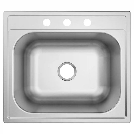 1800 Series 25"x22" 18 Gauge Single Bowl Drop In Sink