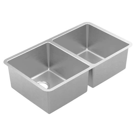 Prep 32" Steel Undermount Double Bowl Sink