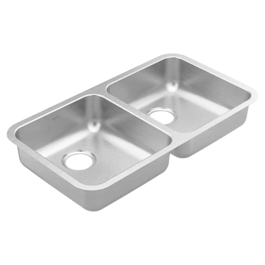 Prep 32" Steel Undermount Double Bowl Sink