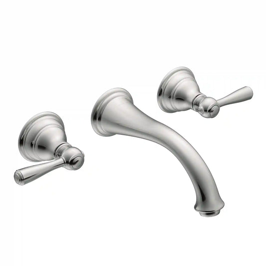 Kingsley Two-Handle Low Arc Wall Mount Bathroom Faucet
