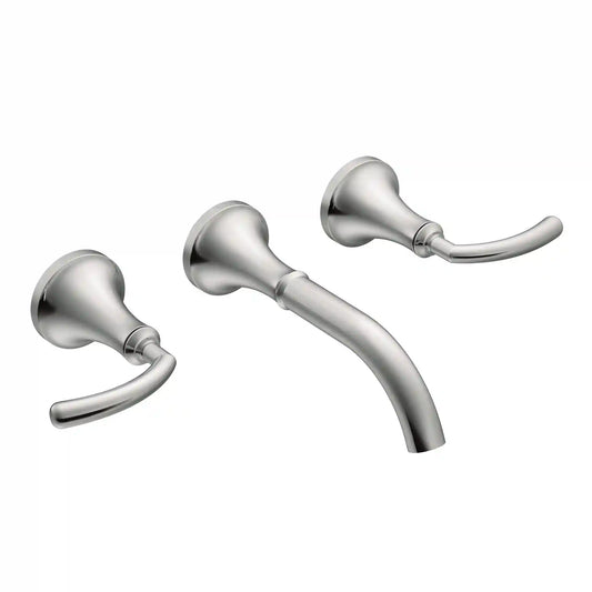 Icon Two-Handle Low Arc Wall Mount Bathroom Faucet