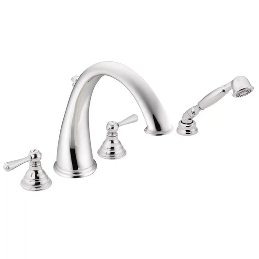 Kingsley Two-Handle High Arc Roman Tub Faucet Includes Hand Shower