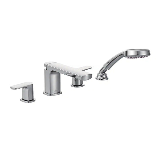 Rizon Two-Handle Low Arc Roman Tub Faucet Including Handheld Shower