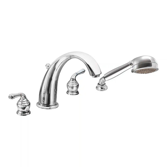 Monticello Two-Handle High Arc Roman Tub Faucet Includes Hand Shower