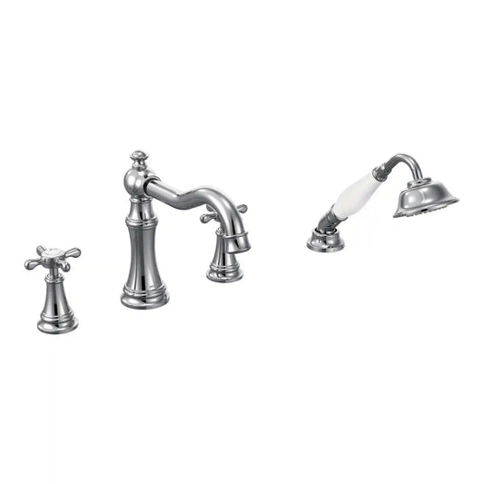 Weymouth Two-Handle Diverter Roman Tub Faucet Including Handheld Shower
