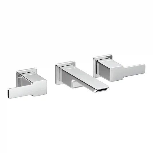 90 Degree Two-Handle Wall Mount Bathroom Faucet