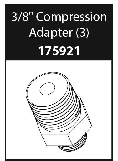 Commercial Parts and Accessories 3/8" Compression Adapter (Package Of 3)