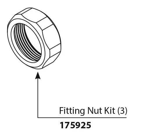 Commercial Parts and Accessories Fitting Nut Kit (Package Of 3)
