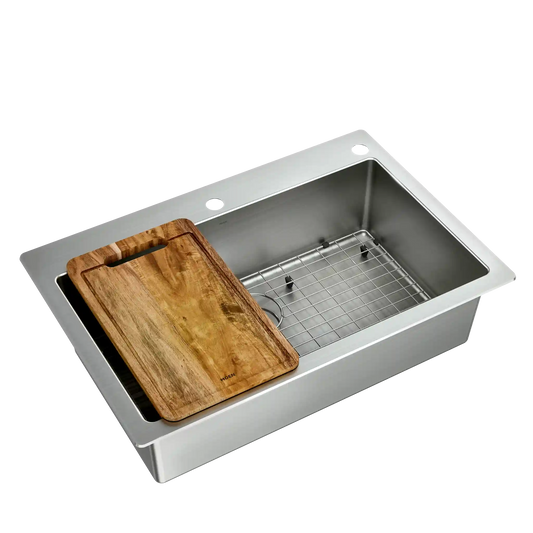 Islet 33"x22" Steel 18 Gauge Single Bowl Dual Mount Sink