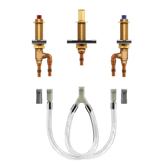 M-Pact Two Handle Roman Tub Valve 10" - 24" Center 1/2" Cpvc Crimp Ring Pex Connection