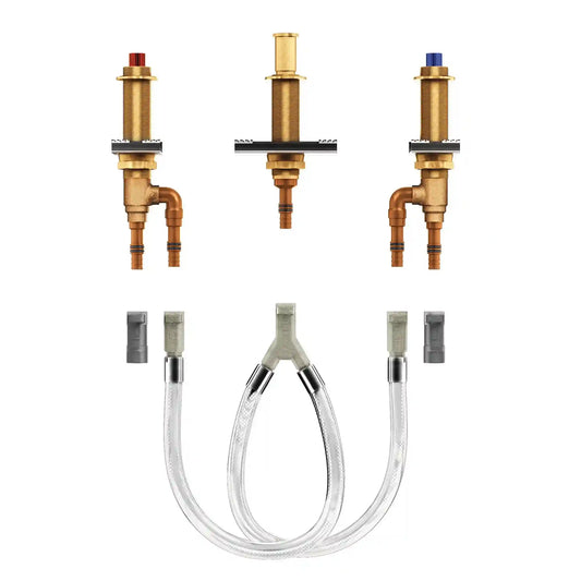 M-Pact Two Handle Roman Tub Valve 10" - 24" Center 1/2" Cpvc Crimp Ring Pex Connection