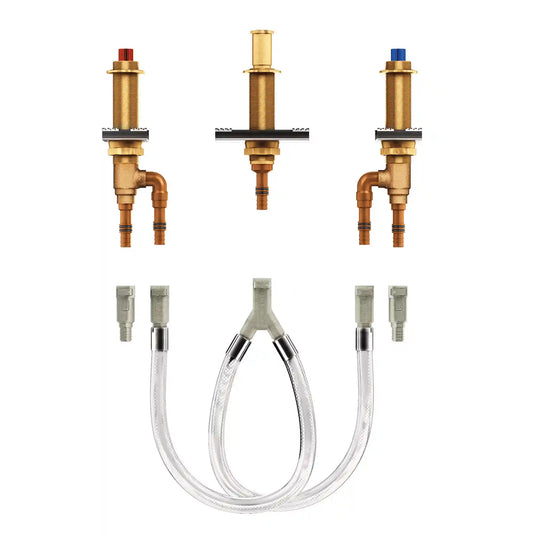 M-Pact Two Handle Roman Tub Valve 10" Center 1/2" Crimp Ring Pex Cold Expansion Pex Connection