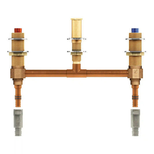 M-Pact Two Handle Roman Tub Valve 10" Centers 1/2" Pex with 1/2" Cold Expansion Pex Adapters