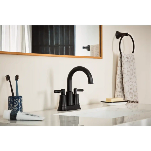 Ember Chrome two-handle high arc bathroom faucet