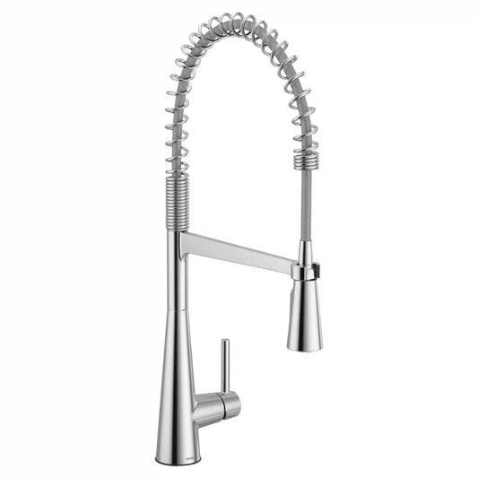 Sleek One-Handle Pre-Rinse Spring Pulldown Kitchen Faucet