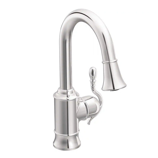 Woodmere One-Handle High Arc Pulldown Bar Faucet