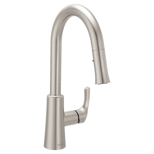 Ash Spot resist stainless one-handle high arc pulldown kitchen faucet