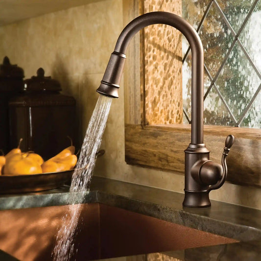 Woodmere One-Handle High Arc Pulldown Kitchen Faucet