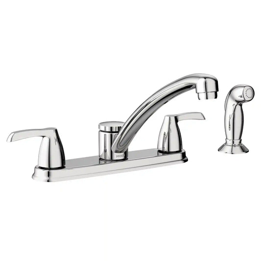 Adler Two-Handle Low Arc Kitchen Faucet with Optional Knob Or Lever Handles