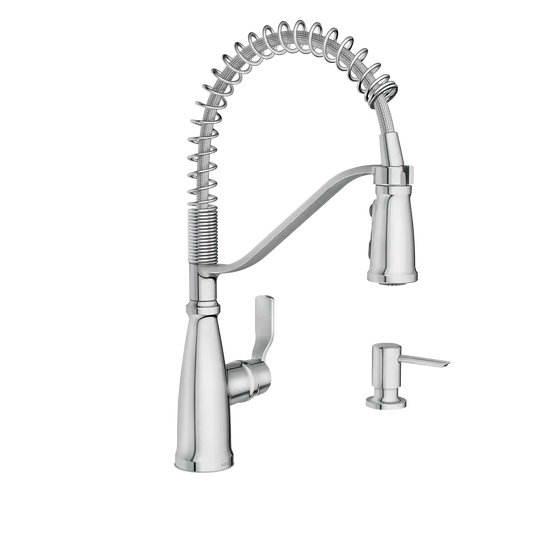 Nolia One-Handle High Arc Pre-Rinse Spring Pulldown Kitchen Faucet