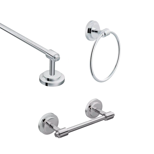 Iso 3 Pc Kit: Pivoting Paper Holder, Towel Bar and Towel Ring