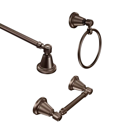 Bradshaw: 3 Pc Kit: Pivoting Paper Holder, Towel Bar and Towel Ring