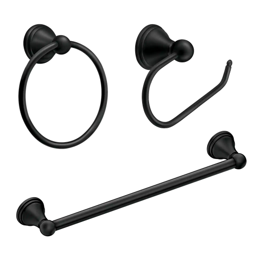 Preston Paper Holder, 18" Towel Bar, Towel Ring Accessory Kit