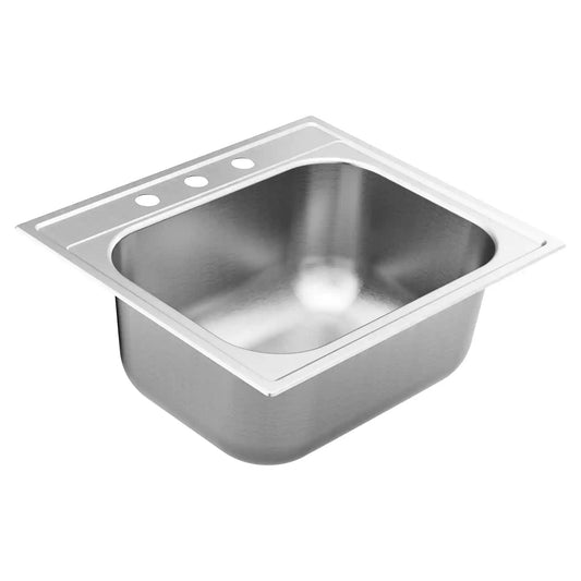 1800 Series 25"x22" 18 Gauge Single Bowl Drop In Sink