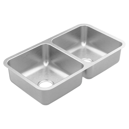 Prep 32.5" Steel Undermount Double Bowl Sink