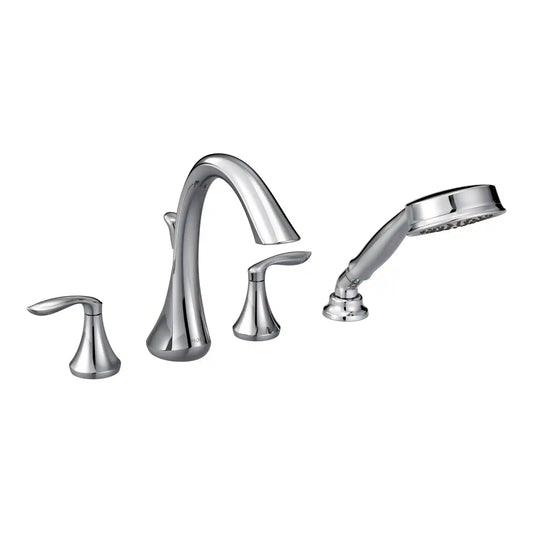 Eva Two-Handle High Arc Roman Tub Faucet Including Handheld Shower