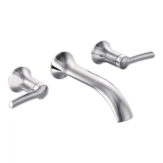 Fina Two-Handle Low Arc Wallmount Bathroom Faucet